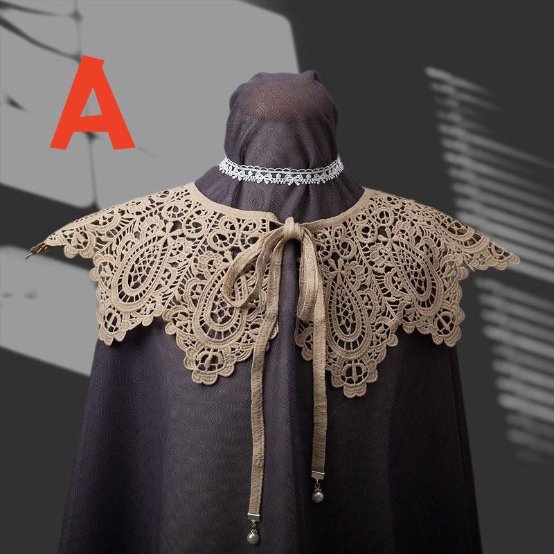 Perfect Match Venice Cotton Lace Collar Appliques,Milk White Emboridered Collar ,Cotton Floral Emboridered Collar 1 Pcs