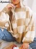 Nieuwe Herfst Dames Gebreide Kleding Gestreept Element Ronde Hals Losse Trui