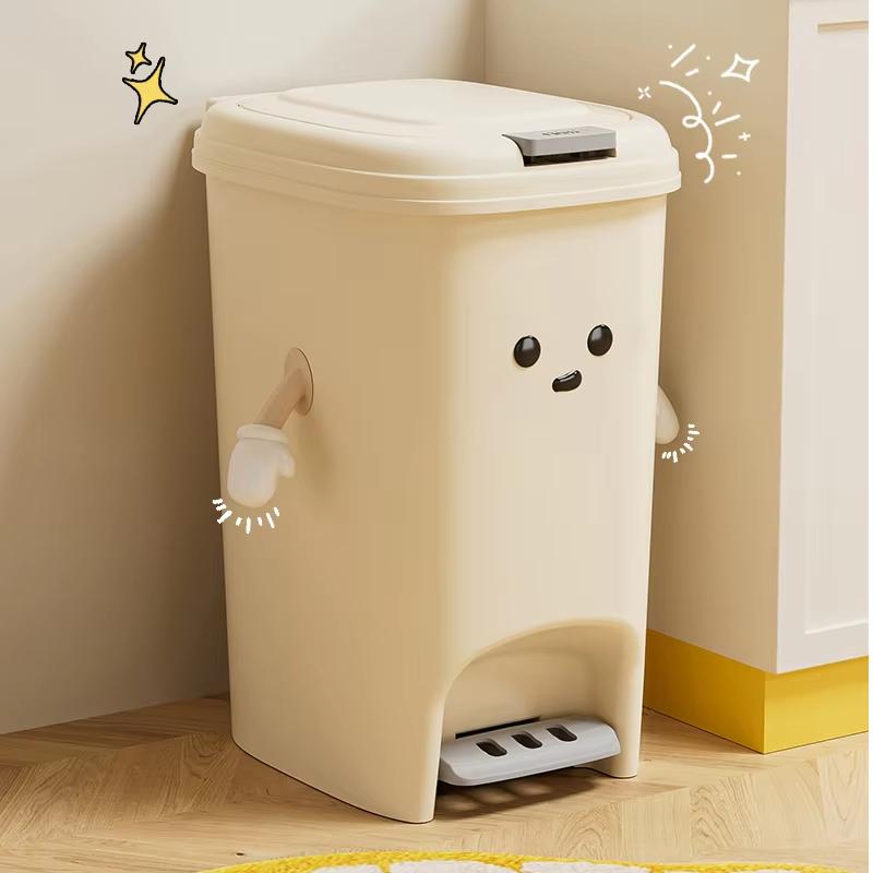 Uforu Large-Capacity Bin, Pedal Bin, DIY Creative Bin for Kitchen, Dormitory and Bathroom, Adorable Design