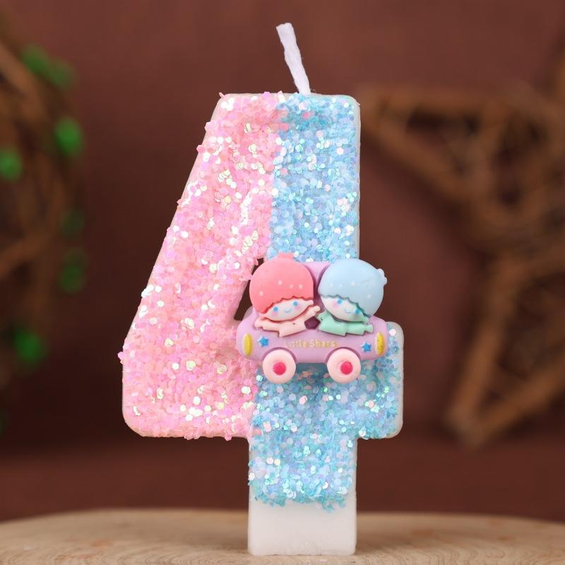 Gemini Digital Birthday Candle Cake Decoration Holiday Birthday Celebration Handmade Candle 0-9diy