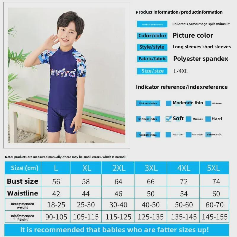 Langarm-Zweiteiler-Badeanzug mit Sonnenschutz für Jungen