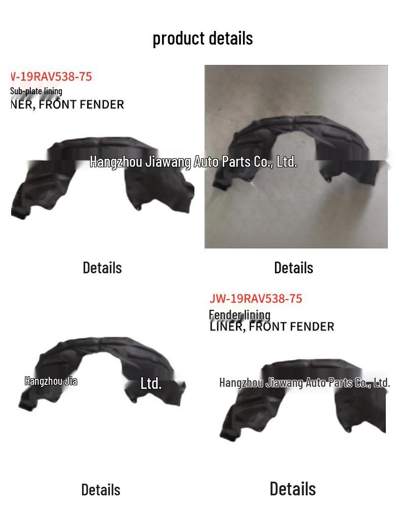 2019 Toyota RAV4 Fender Liner, Right: 53875-0R090, Left: 53876-0R090