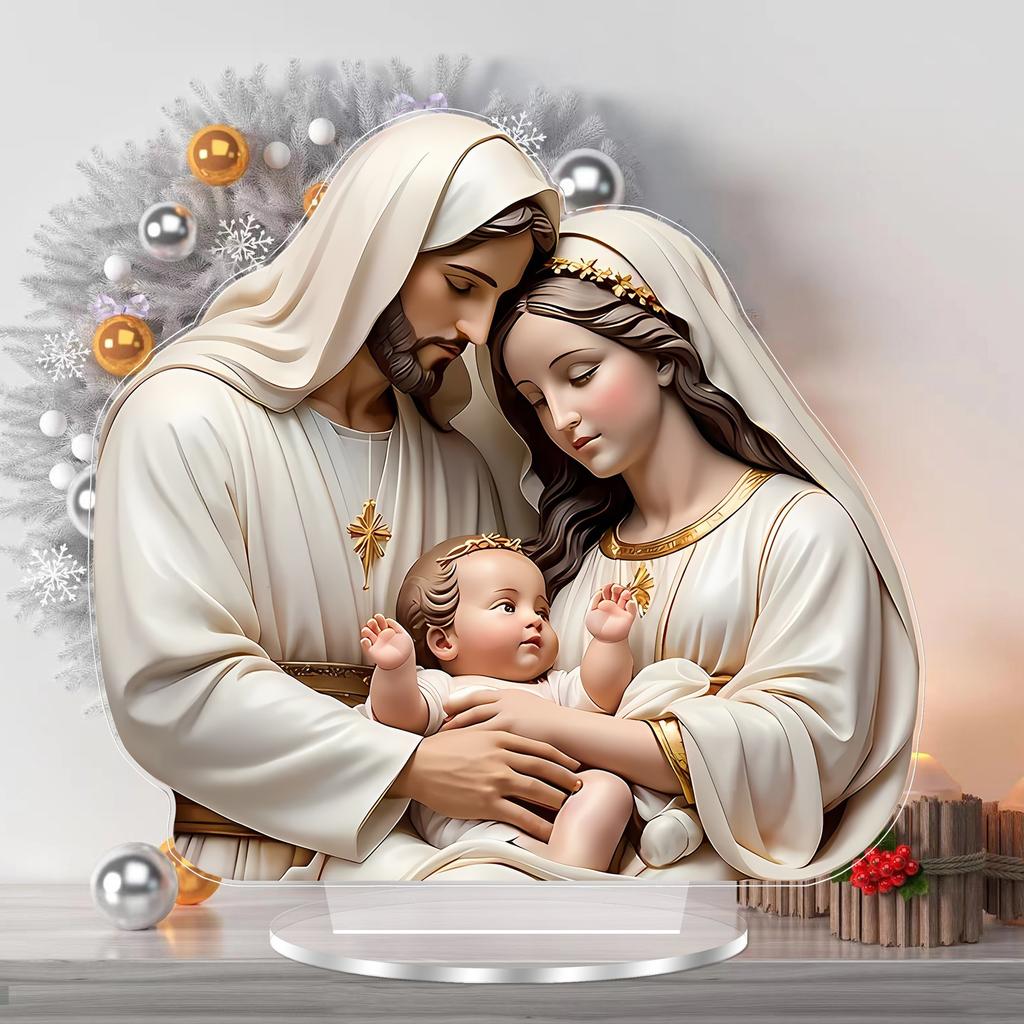 Nativity Scene Desktop Decor Christmas Ornament Home Cafe Display Perfect Holiday Gift