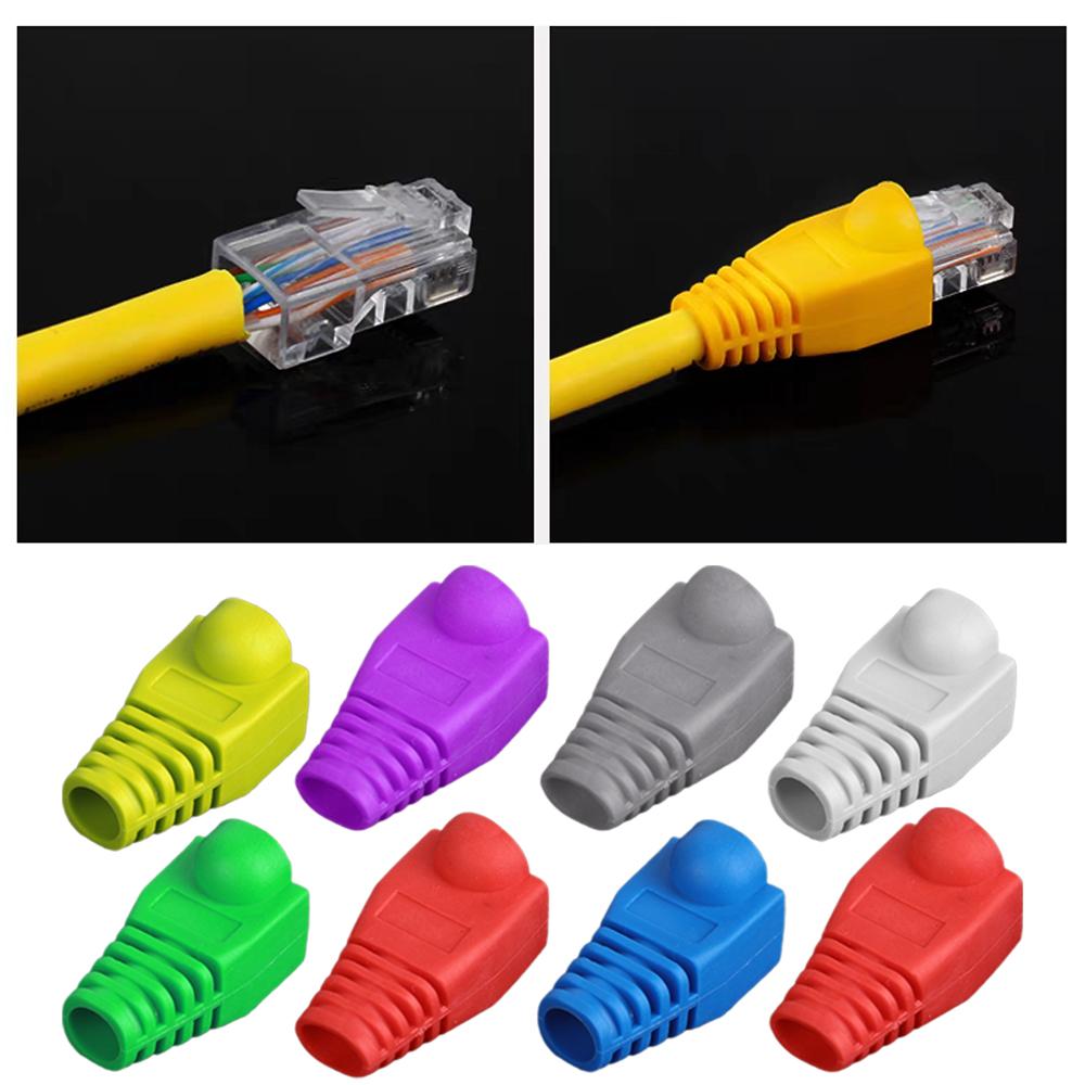 Connettori RJ45 con Guaine di Sollievo dalla Trazione Cavi Ethernet Cat6 Cat5e Spina Modulare Placcata Oro per Cavo UTP a Fili Solidi o Intrecciati