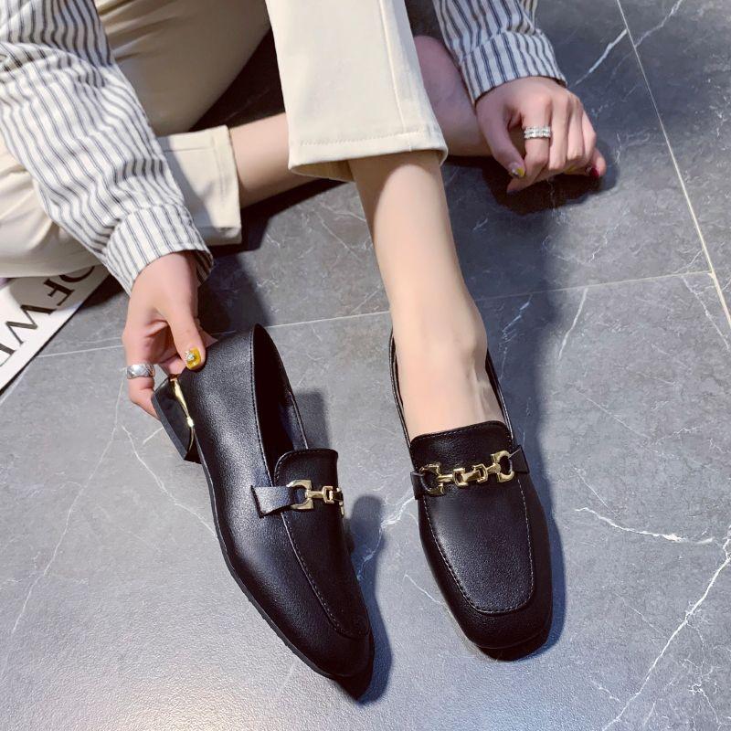 Spring and Autumn Low Heel Elegant Woman Pumps Square Toe Loafers Shoes for Women Luxury Brand Casual 2025 Trend 39 Slip On Shoe