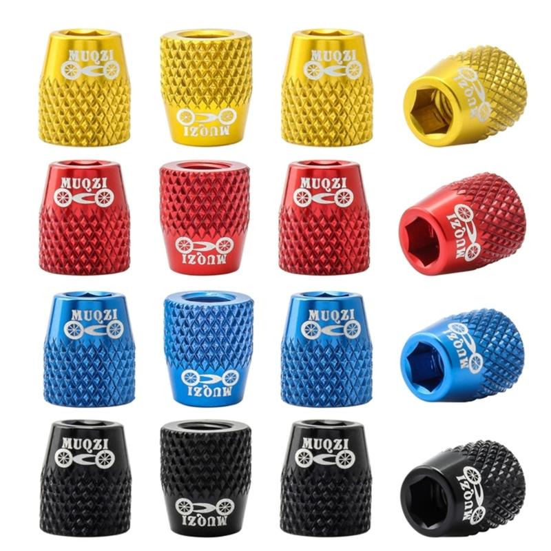 4 ST Cykelbromssko Skruvbyte M6 Bromsklossbultar Aluminiumlegering V-bromsblocksmutter Bromslangsfäste