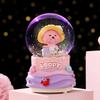 Cartoon Couple Crystal Ball Resin Snow Globe Music Box Toy