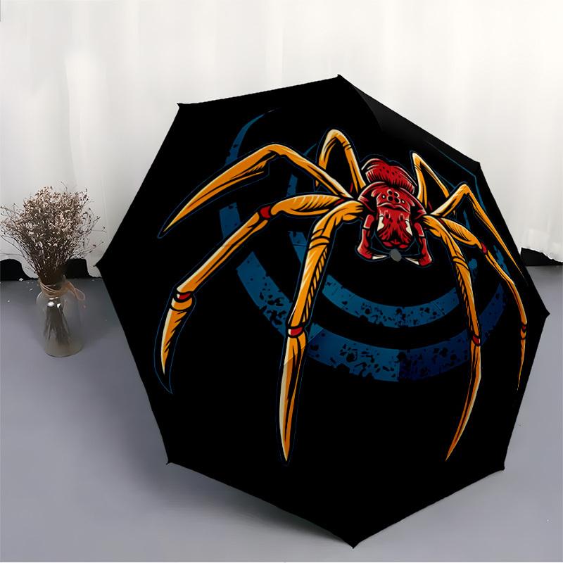 1pc Spider Bee Automatic Folding Umbrella   Compact 8 Rib Design, Durable Iron Frame for Travel, Outdoor,  A0920081