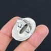 925 Sterling Silver Natural Stingray Coral Wife Multi Stone Ring Jewelry US 7.5