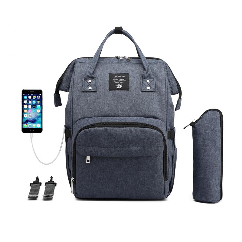 LEQUEEN Multifunctional Large Capacity Mummy Backpack with USB Charging for Moms and Babies