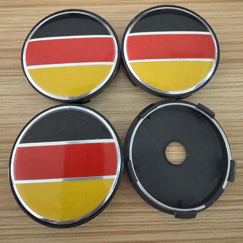 4Pcs 56mm 60mm Germany France Italy Badge Car Wheel Center Hub Caps Badge Rim Cover Sticker