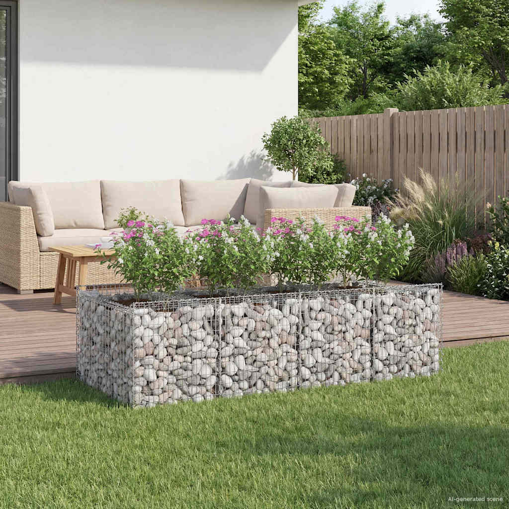 Gabion Raised Bed Set 2 Pcs Silver