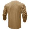 Mens 100 Cotton Slub Long Sleeve Henley Casual T Shirt