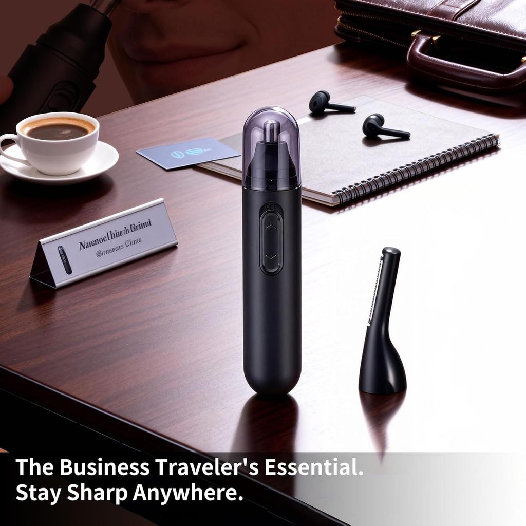 Nose Hair Trimmer  2 In 1 Eyebrow Trimmer, Nasal Hair Cutter, Painless Multifunctional Clipper, Facial Cleansing & Skin Care Kit, USB Rechargeable