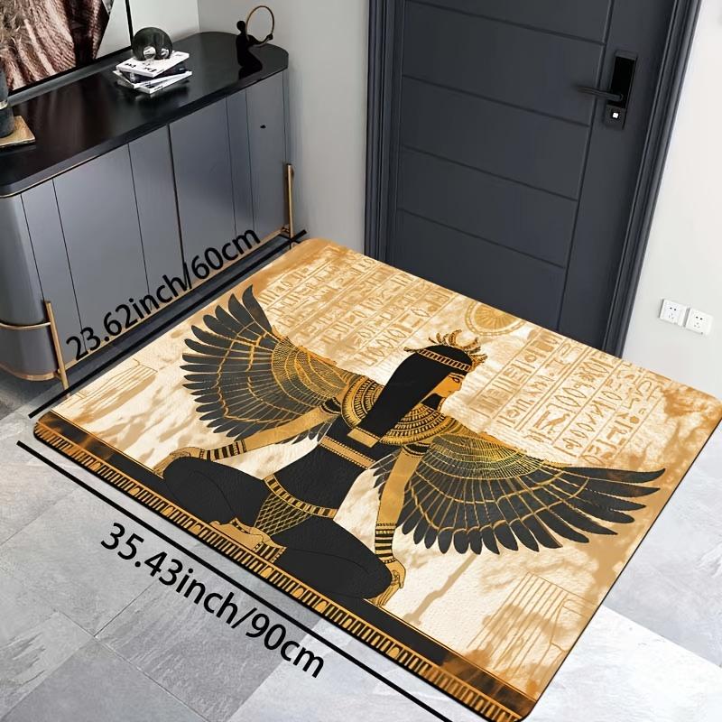 Ancient Egyptian Goddess Printed Non-Slip Floor Mat Washable Decorative Area Rug for Bathroom Kitchen Living Room Bedroom