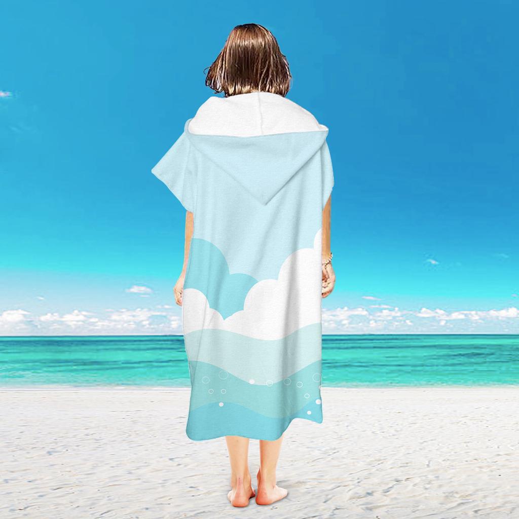 Strandtuch mit Kapuze Mikrofaser Kapuzen-Badetuch Poncho Heiß Schnelltrocknend Sandfreies Kapuzentuch für Erwachsene Männer Frauen