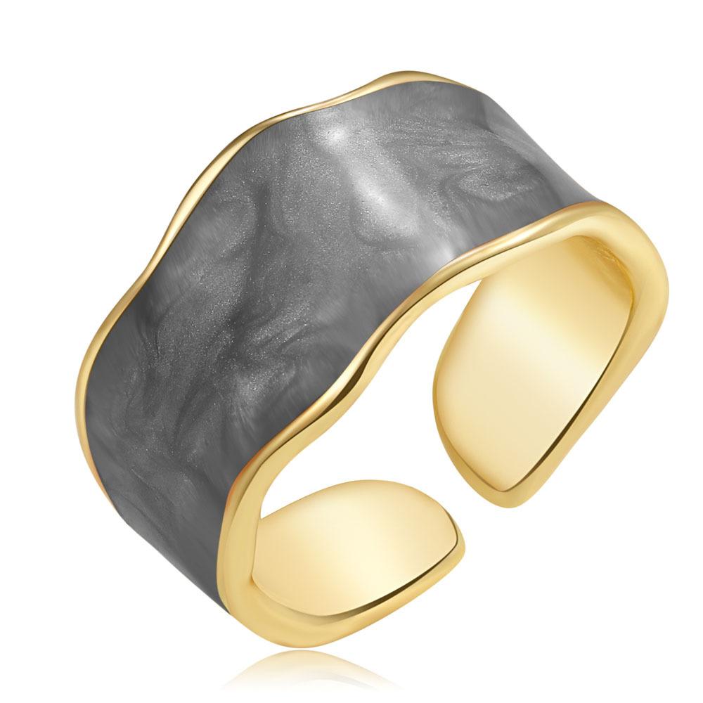 New Trendy Enamel Color Double Oil Drip Open Rings for Women Girls Luxury Irregular Adjustable Finger Ring Wedding Jewelry Gift