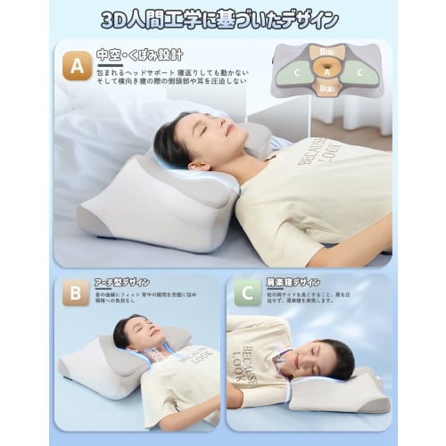 KOJIHOMU Pillow: Relieves Neck Pain, Popular Sleep Pillow, Memory Foam Pillow, Comfortable Sleep Pillow for Side or Stomach Sleepers, Adjustable Heigh