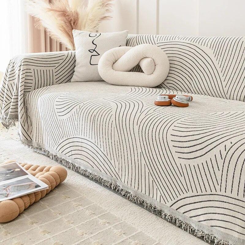 

Волнистый чехол для дивана, полотенце, новая подушка для дивана, двухсторонняя, годная для использования на четыре сезона, универсальное синельное тканевое одеяло с полной оберткой 180x130cm1pcs