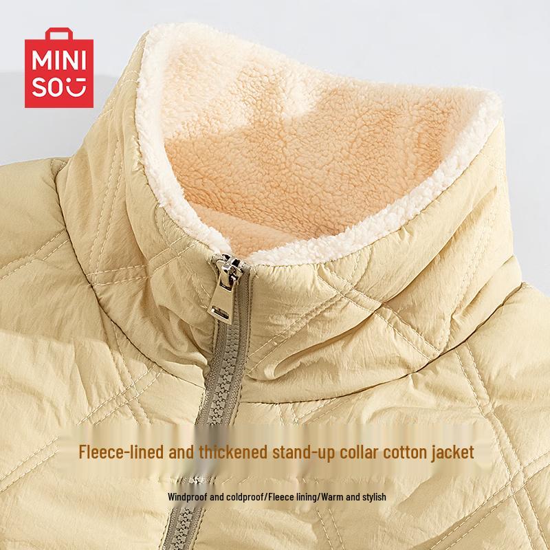 MINISO Men's Stand-Collar Lamb Wool Padded Jacket