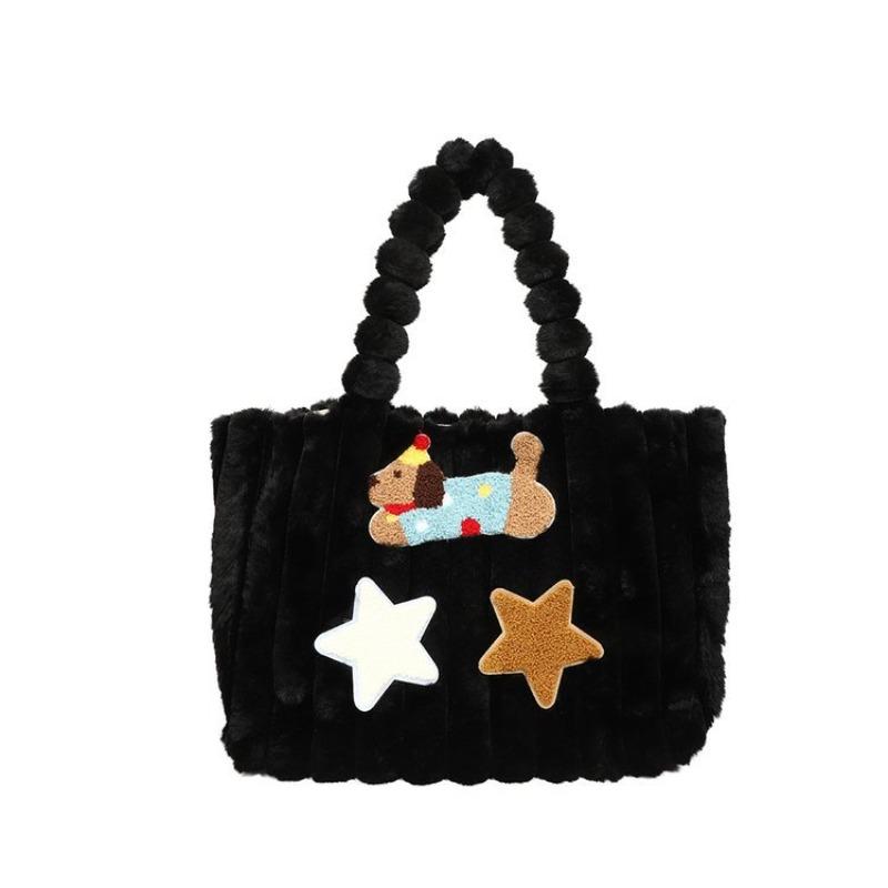 Dachshund Tote Bag Autumn New Cute Girl Shoulder Bag Large Capacity Portable Plush Bag Tide