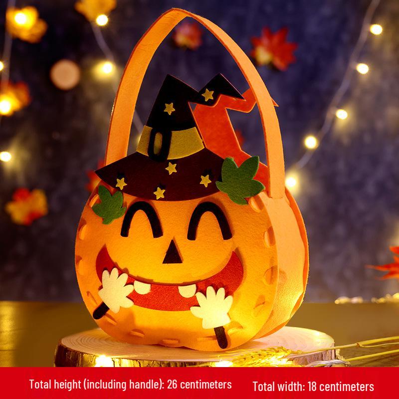 Halloween Pumpkin Trick-or-Treat Children's Handbag - Handmade Small Gift Material Pack