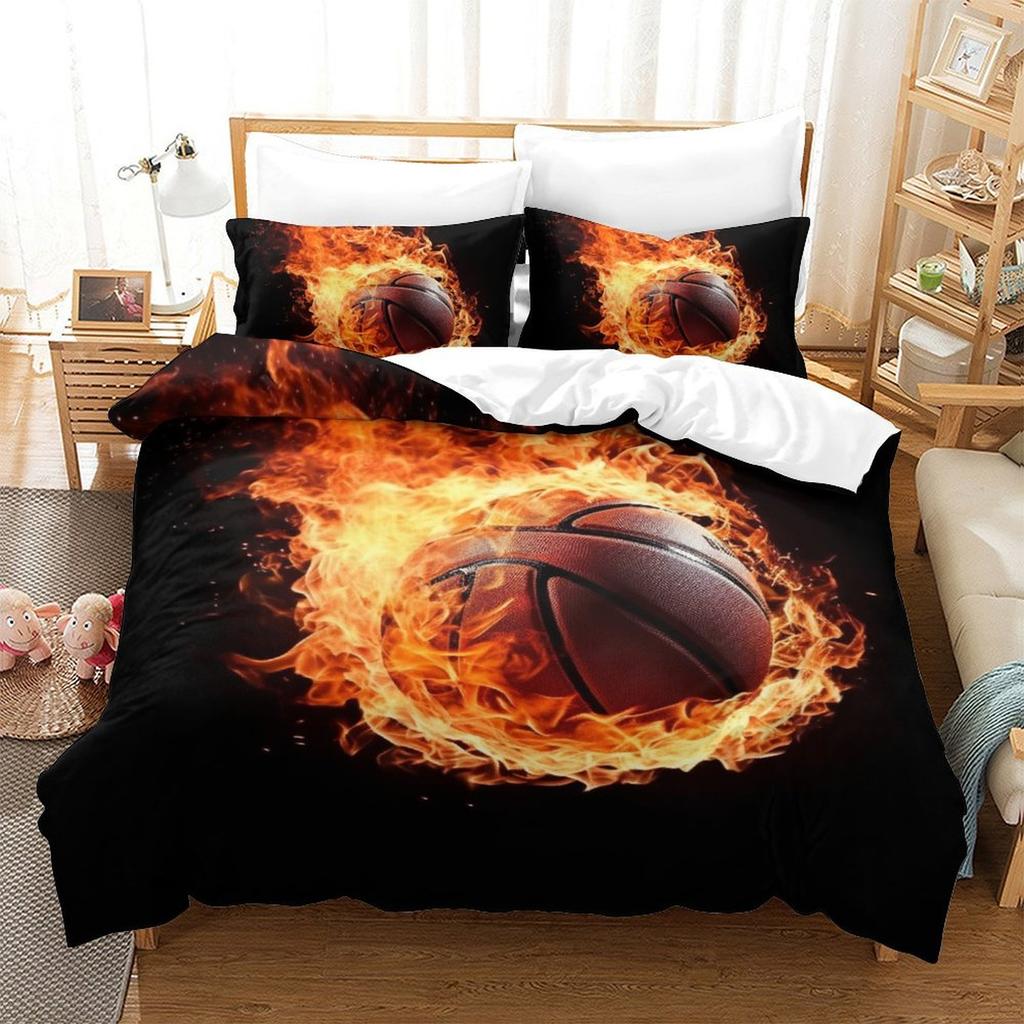 Basketball 3D Digital Printing Polyester Quilt Cover Two Or Three Pieces Can Be