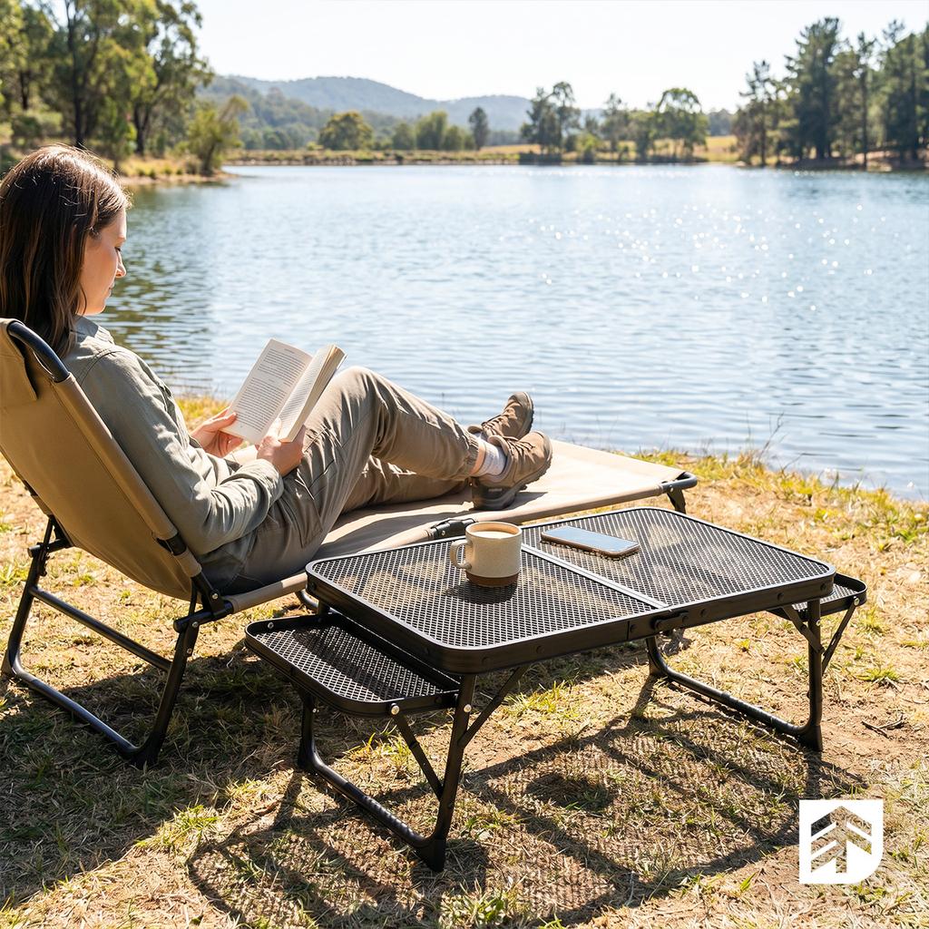 Epifit Flip 70 Folding Camping Table With Side Shelves