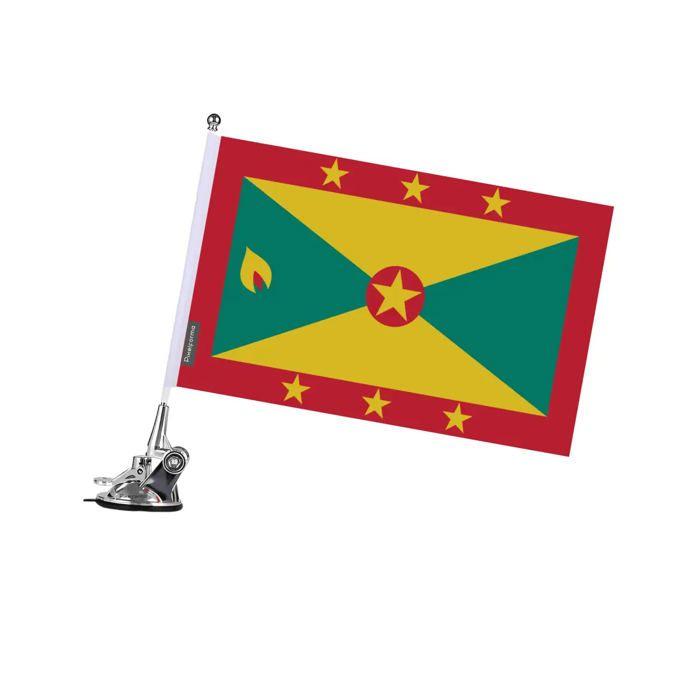 Drapeau - Grenade - 27 x 35 cm - Mât à Ventouse - Polyester - Impression recto/verso