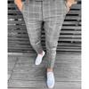 Men's Fashionable Stretch Trousers, Slim-fitting Plaid Trousers, Business Suit Trousers, Casual Golf Trousers
