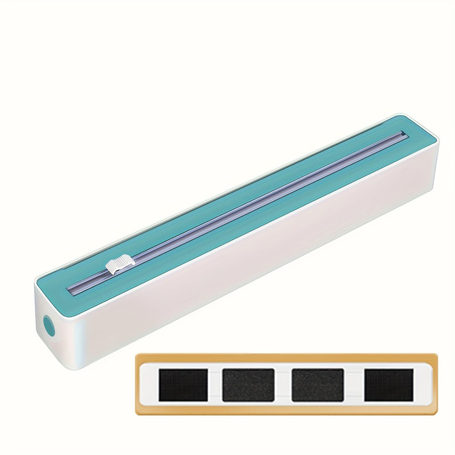 

Диспенсер для пластиковой пленки 2 в 1 с многоразовой машиной для свежей обертки для кухонного ящика, диспенсер для неконтактной с пищевыми продуктами герметичной пленки