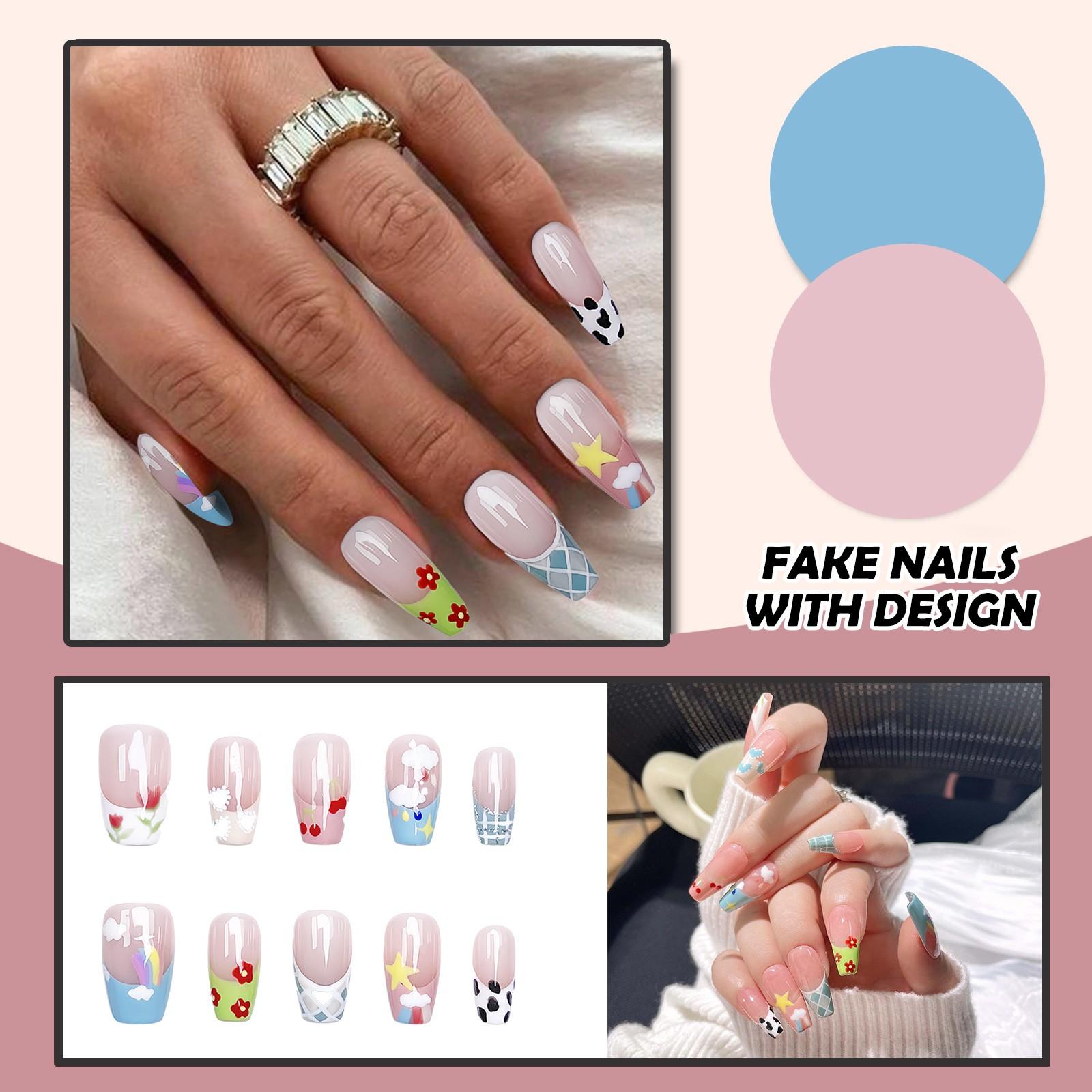 

Женские накладные ногти среднего размера с рисунком телесного цвета на акриловых ногтях глянцевые накладные ногти с полным покрытием L светло-розовый