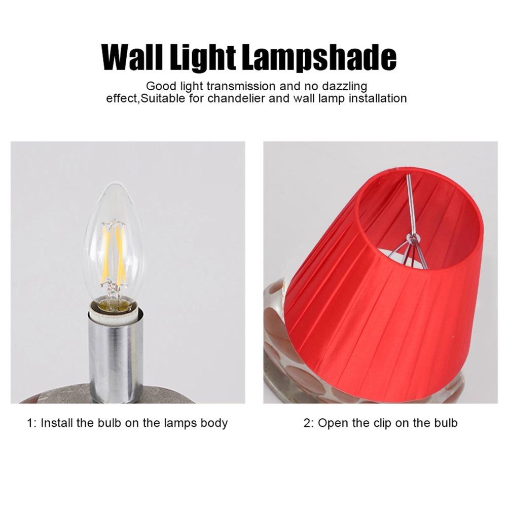 6PCS Fabric Modern Simple Lampshade Lightweight Wall Lamp Shade  Crystal Chandelier
