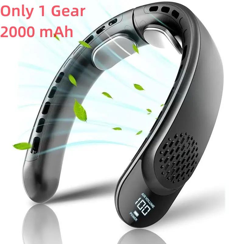 2024 New Quad-Core USB Neck Fan Turbine Vaneless Design Easy Simple Control and Carry for Outdoor Portable Portable Summer Gift