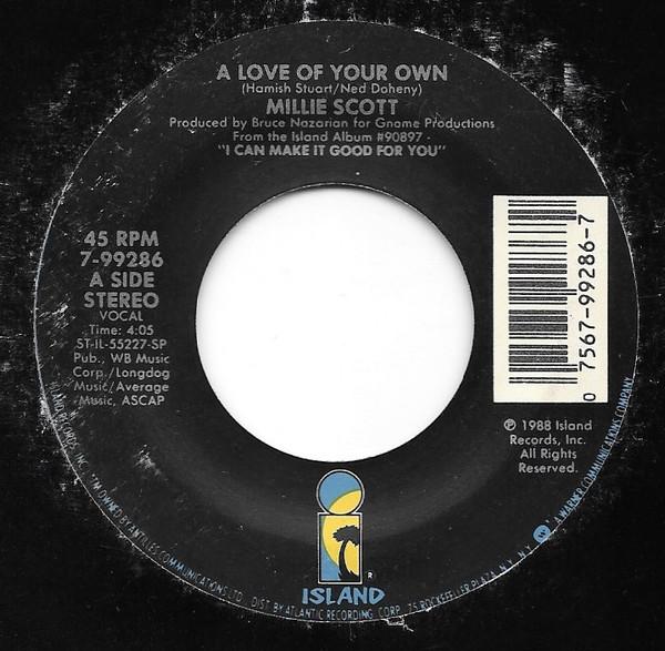 

7inch Record MILLIE SCOTT - A Love Of Your Own 799286 Island Records 1988 US Soul/Funk Used