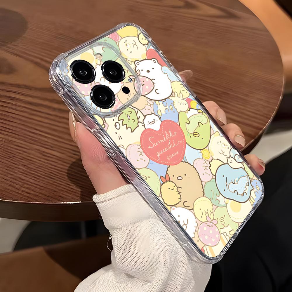 

Cartoon Sumikko Gurashi Phone Case For IPhone 15 Pro Max 16 Pro Max 14 13 11 12 Mini Xs X Xr 7 8 Plus Se Transparent Cover iPhone 11 Pro