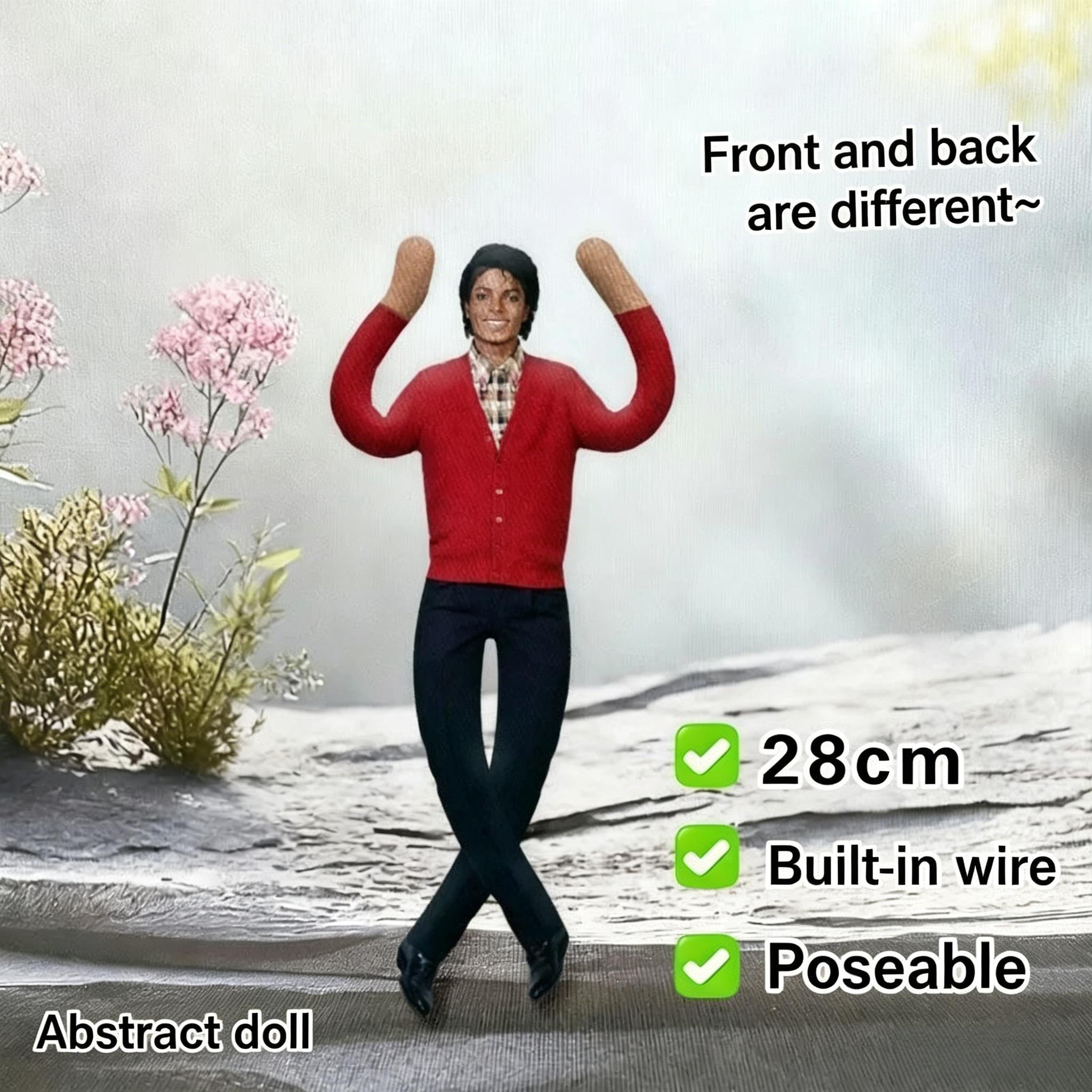 Nouveau Style Michael Jackson Cosplay Accessoire Poupée Peluche Remplie Figurine Poupées Décoration de Chambre Abstraite Articulation Mobilité Accessoires Cadeau