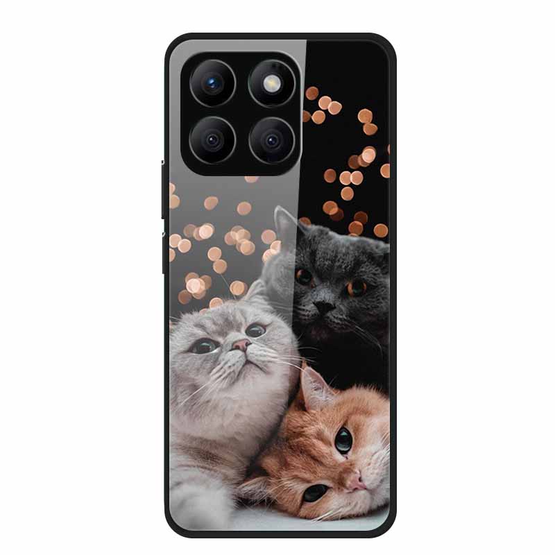 Glass Hard Back Cover For Honor X8C X8B X8 4G 5G Honor 400 Smart Phone Case Soft TPU Bumper Tempered Glass Case Coque Funda Capa