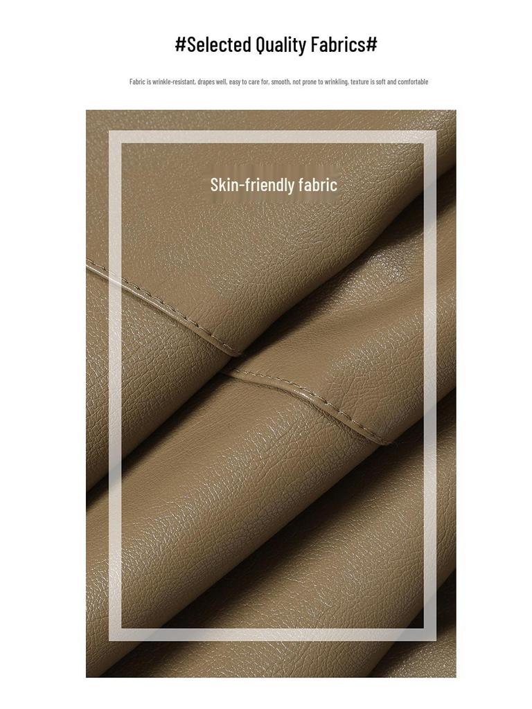 New Spring PU Leather Jacket - Short Style Plus Size Cardigan for Women, Perfect for Middle-Aged Ladies' Fashion In Spring and Autumn