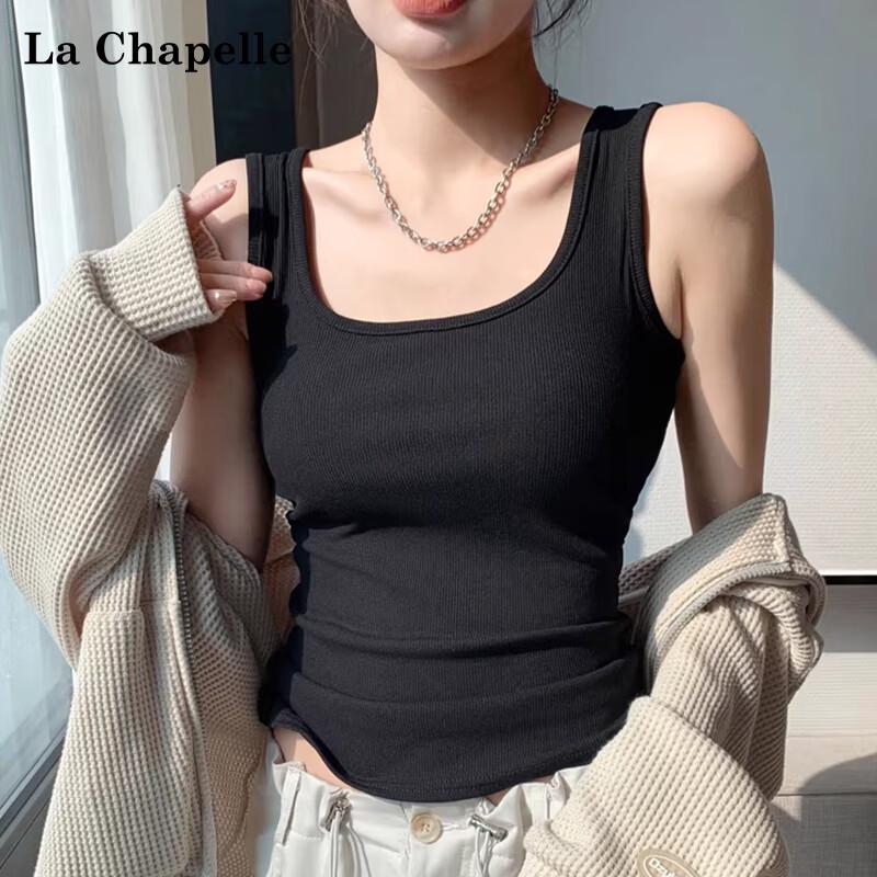 La Chapelle Women's French Square Neck Ribbed Camisole