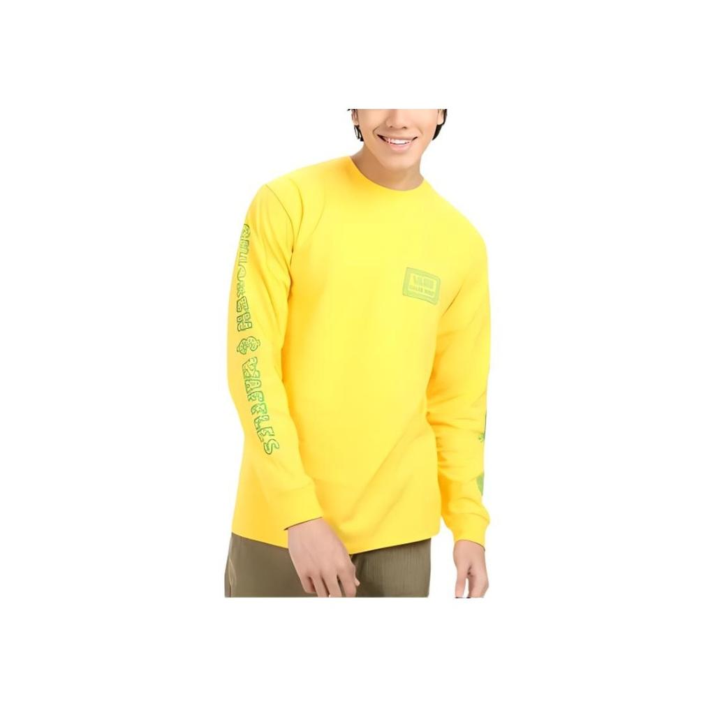 Vans X Shake Junt Collaboration Printed Sports Casual Long Sleeve T-Shirt Men Tops Yellow VN0A4ROY85W