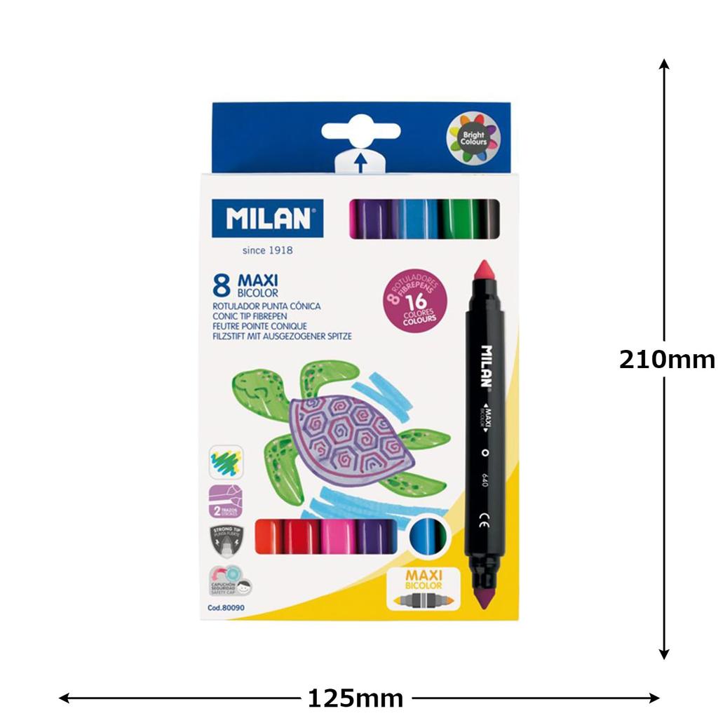 MILAN Marker Pen Fiber Pen Maxi Bicolor 80090