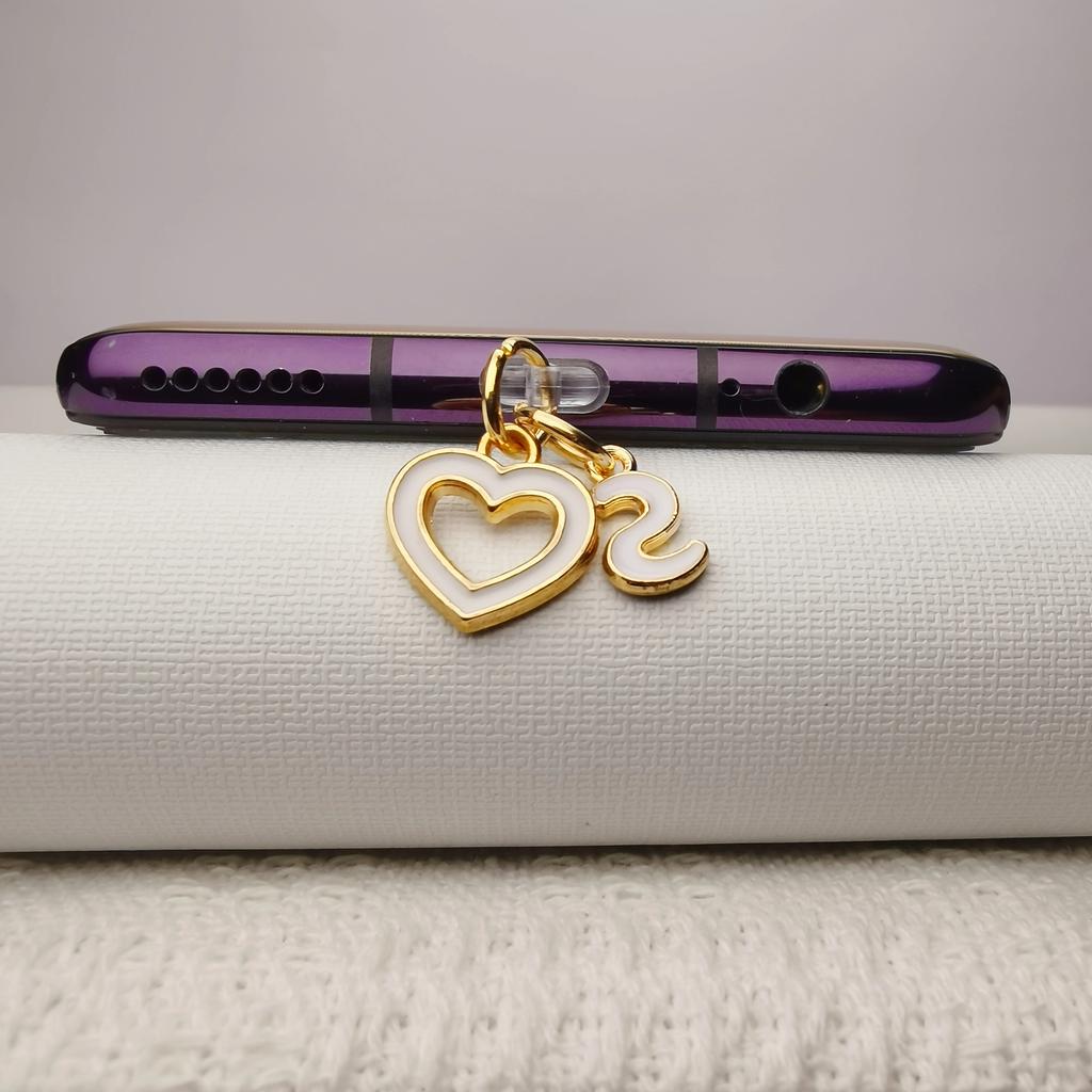 Love Letter A-M Phone Dust Plug, 26 Uppercase Letters Phone Charms, Phone Accessories, DIY Phone Decoration