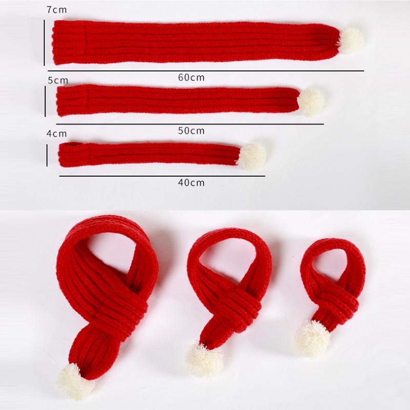 Winter Warm Knitted Pet Scarf Christmas Dog Scarf Collar New Year Pet Scarf for Small Medium Dog Teddy Chihuahua Dog Accessories