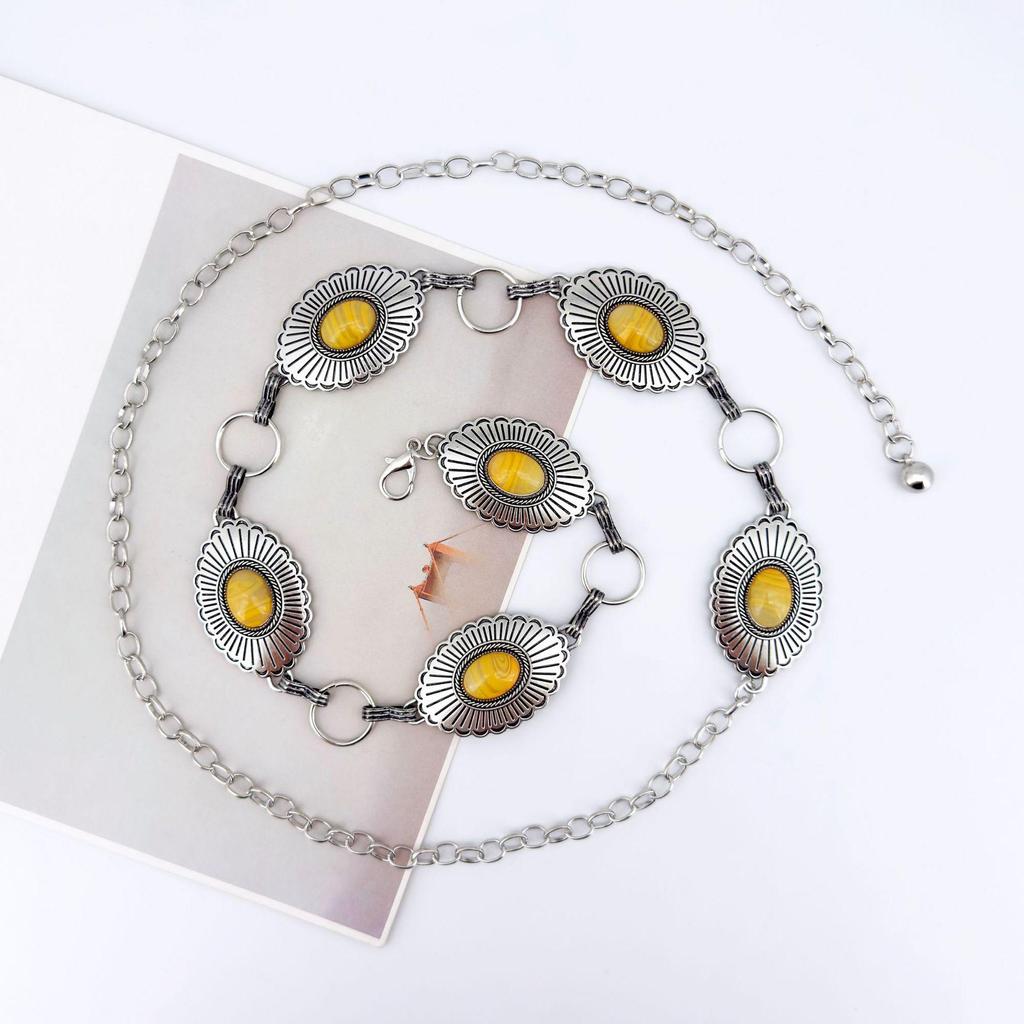 Catena da vita turchese bohémien vintage - Accessorio da donna in stile etnico