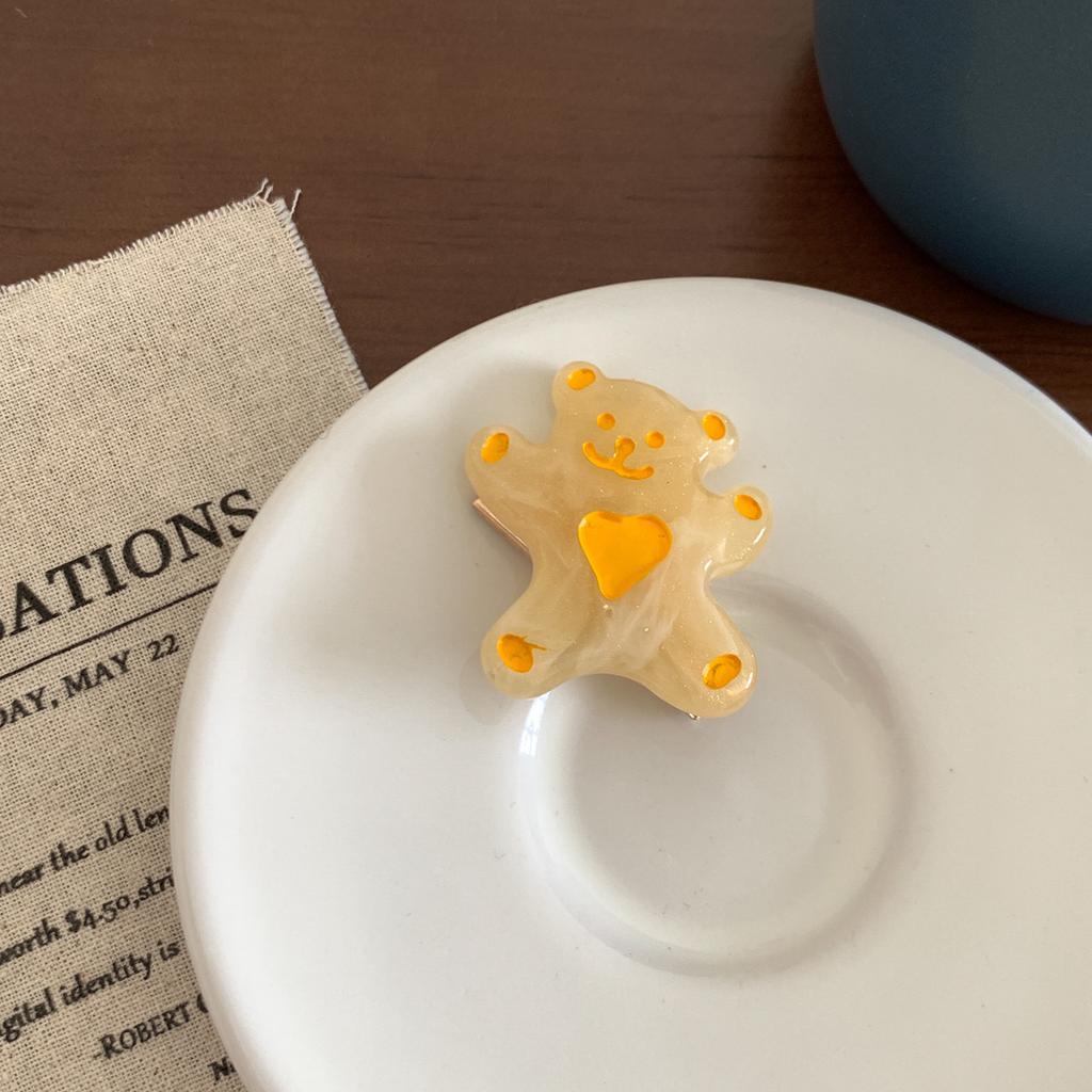 Korean version of candy bear hairpin cute less versatile bangs clip hairpin edge clip broken hair clip hair accessories 2025