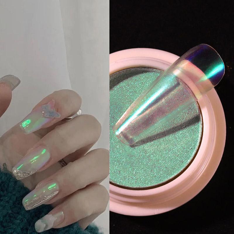 1 PC Nail Tool Ice Transparent Nude Color Powder Aurora Powder Net Red Manicure Magic Color Mirror Flour Powder