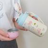 Dual-Use Cartoon Thermos Cup with Cute Rope - Stainless Steel Portable Water Bottle for Girls