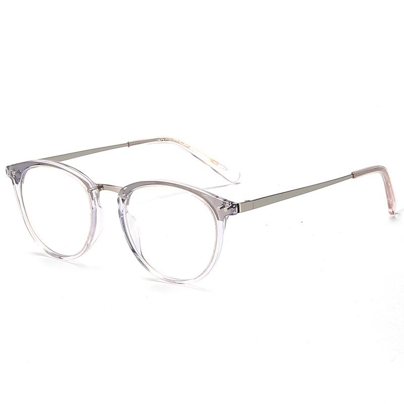 ZENOTTIC Retro Round Optical Prescription Eyeglasses Frames Unisex Ultralight Acetate Metal Spectacle Frame 004 CG