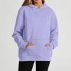 Women's casual long-sleeved solid color hooded sweatshirt